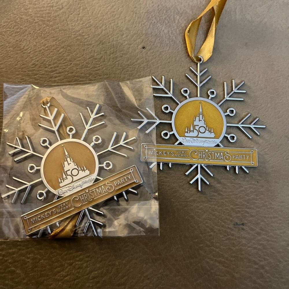 2 Disney World 50th Anniversary Mickeys Very Merry Christmas Party Ornament 2022